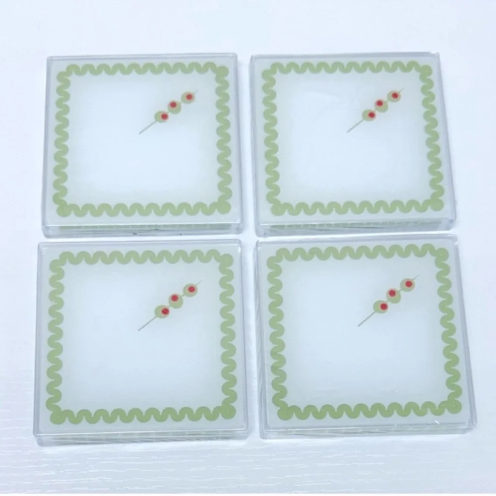 3 for $15 SALE New Target Bullseye set of 4 Coasters with Martini Olive design